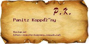 Panitz Koppány névjegykártya